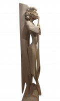 Saulius Milašius „Angelas su trimitu“, 2019, 65 x 18 x 13, tonuotas beržas